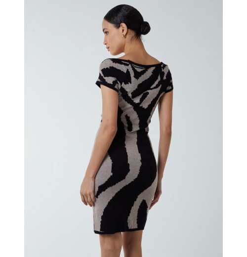 Heart Neckline Animal Dress