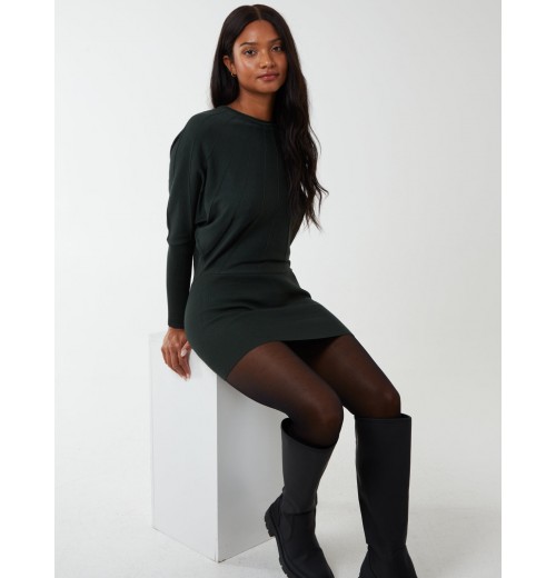 Batwing Ribbed Hem Tunic