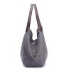 Leather Handle Canvas Tote Bag