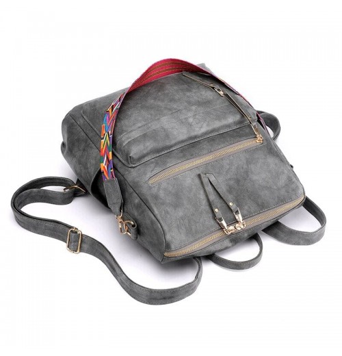 Leather Backpack Purse Zipper