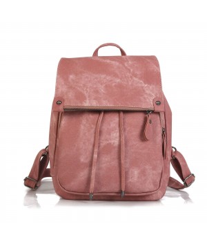 Pink Leather Backpack Purse ERIN