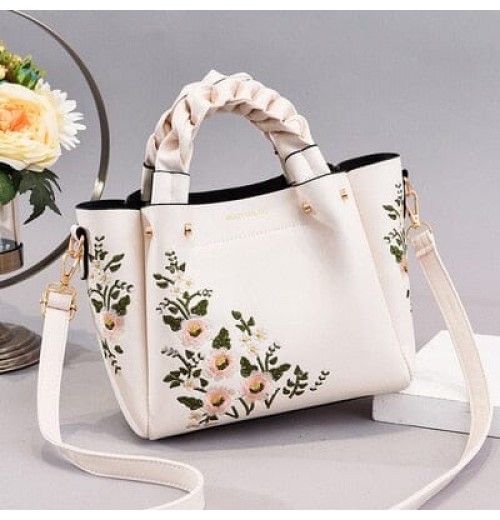 Floral Leather Crossbody Bag