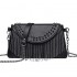 Black Crossbody Bag With Silver Hardware