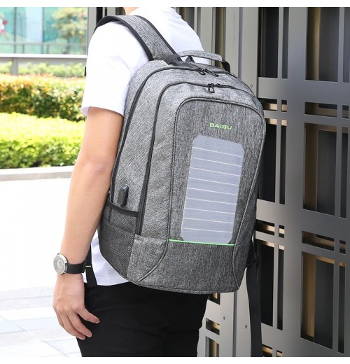 Outdoor Charging Backpack USB Port With Solar Panel