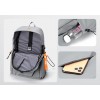 Backpack For Men Grey USB Charger