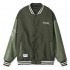 Stylish baseball jacket with dual fabric design